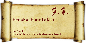 Frecko Henrietta névjegykártya